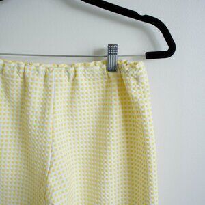 Yellow Gingham Stretchy Pants | Yellow and White Summer Pants